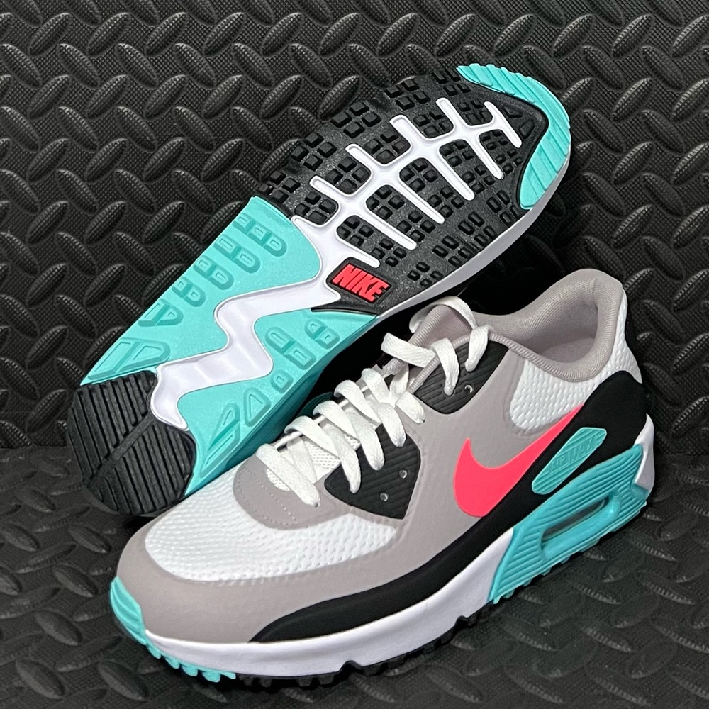 Nike Air Max 90 Golf Aurora Hot Punch Golf Shoes Mens Size 10.5